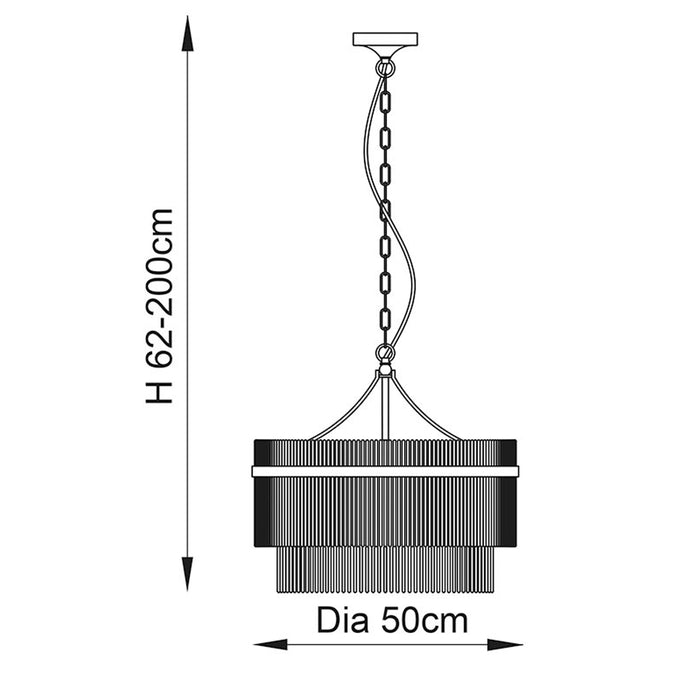 Endon Lighting Bright Nickel Marietta 5lt Pendant 104112