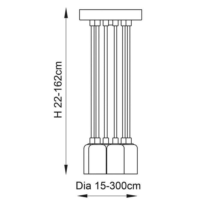 Endon Lighting Black Studio 6lt Pendant 76583