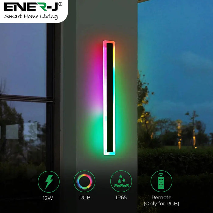 Outdoor Black Wall Lights, 60 x 8cm size Outdoor Acrylic Black Wall Lights, 12W Waterproof IP65 RGB