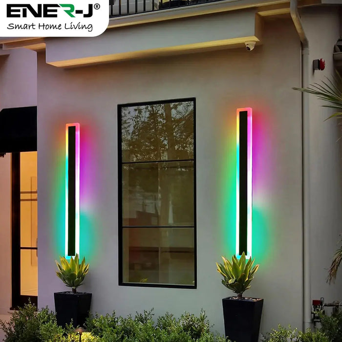 Outdoor Black Wall Lights, 60 x 8cm size Outdoor Acrylic Black Wall Lights, 12W Waterproof IP65 RGB