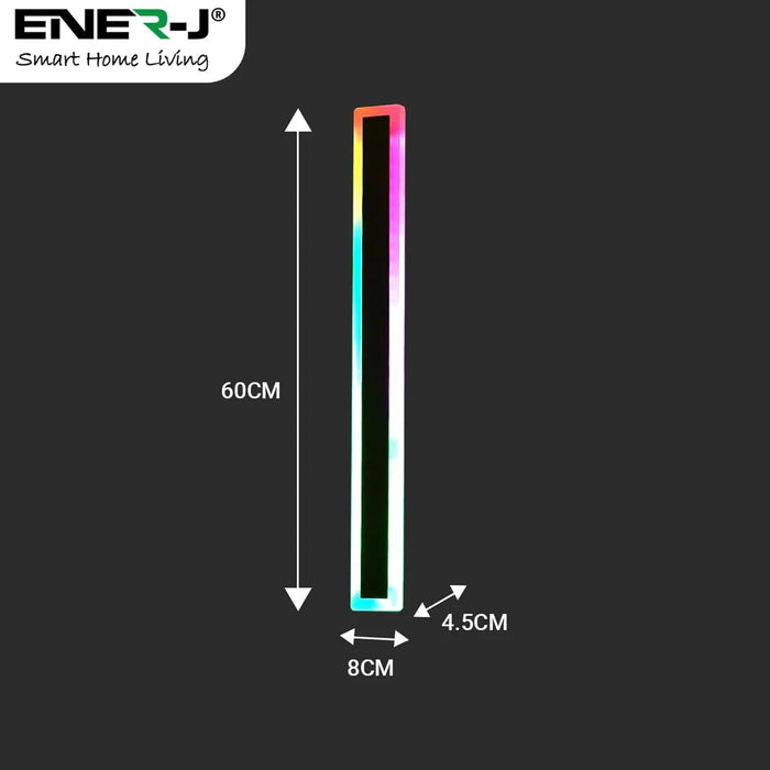 Outdoor Black Wall Lights, 60 x 8cm size Outdoor Acrylic Black Wall Lights, 12W Waterproof IP65 RGB