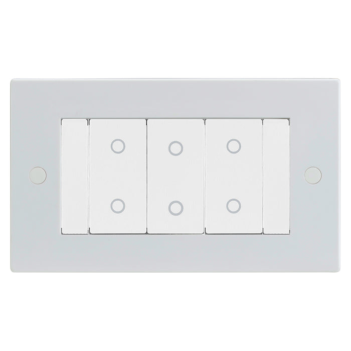 White 3 Gang Triple Secondary Touch Dimmer Switch White Inserts