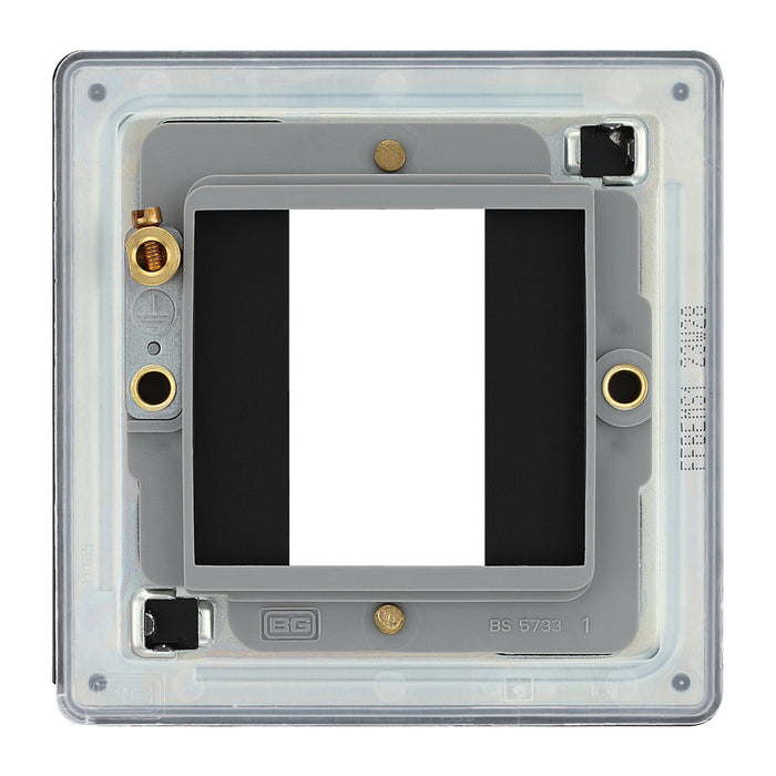 Euro Module Uk BG Nexus Flatplate Screwless Matt Black Square 1 Gang Euro Module Fron ...