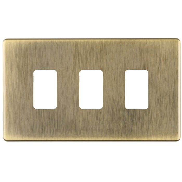 Antique Brass Screwless Custom Grid Plate Switch Components GCAB Full Range