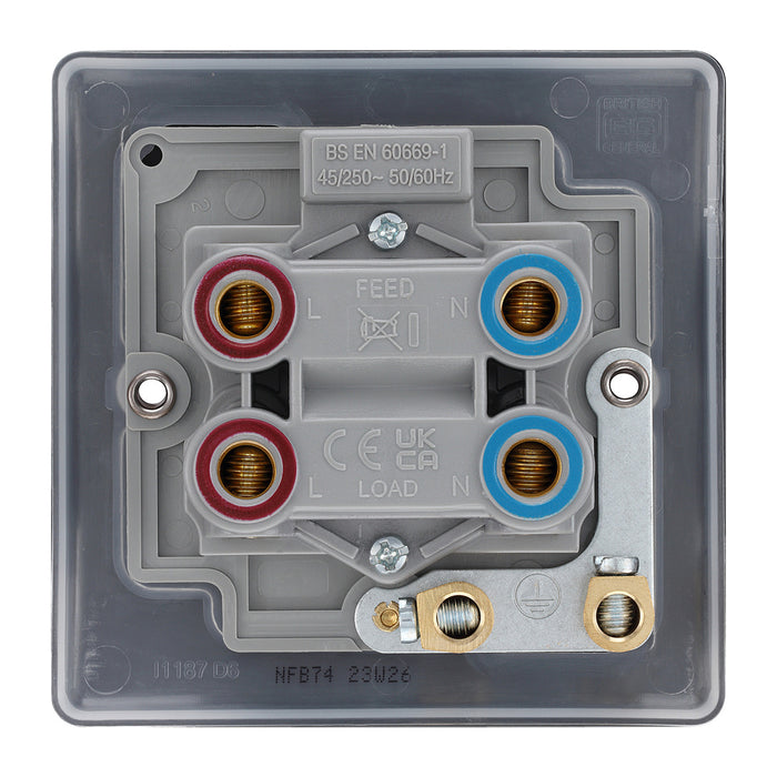 BG Nexus Matt Black 45 Amp Double Pole Single Cooker Switch LED Indicator NFB74