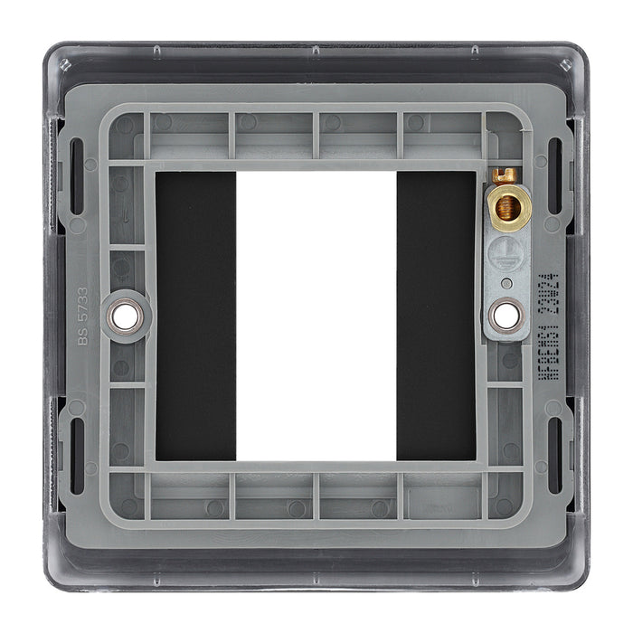 BG Nexus Matt Black Square 1 Gang Euro Module Front Plate 1 Module NFBEMS1