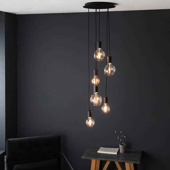 Endon Lighting Black Studio 6lt Pendant 81535