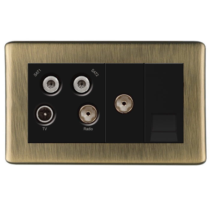 Antique Brass Screwless Switches and Sockets Flat Concealed Plate