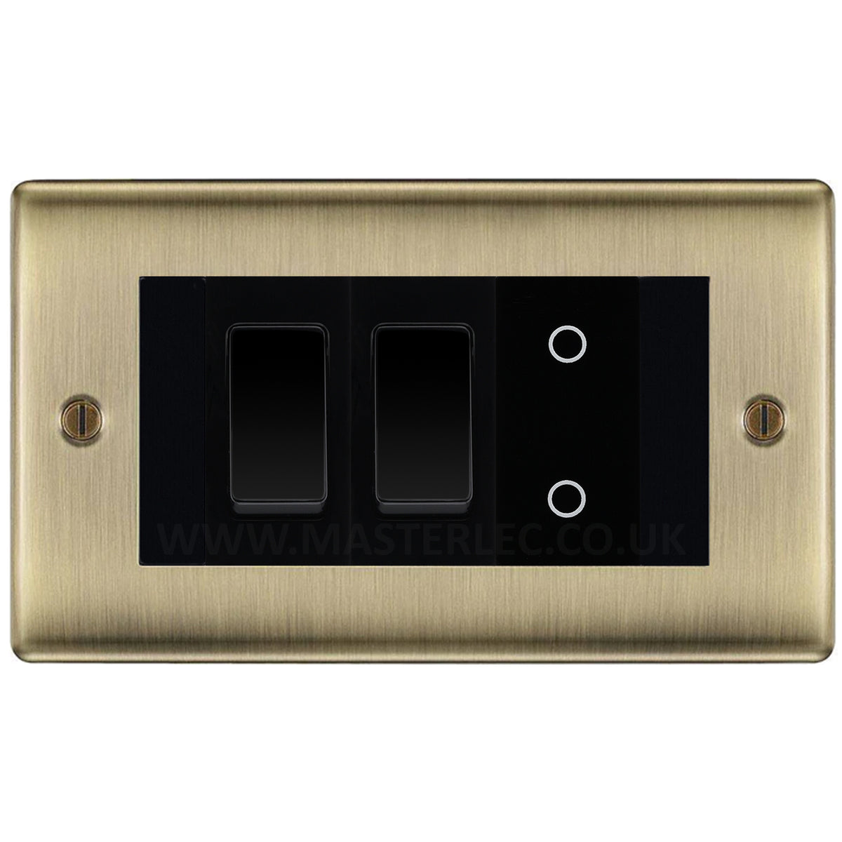 BG Nexus Antique Brass 3 Gang Custom Light Switch 2x 2 Way Switch 1x M ...