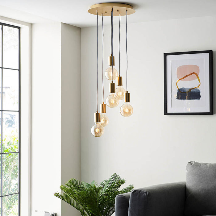 Endon Lighting Gold Studio 6lt Pendant 98136