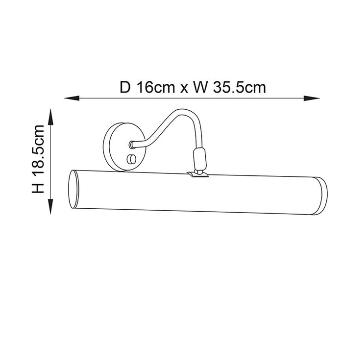 Endon Lighting Antique Brass Turner 2lt 355mm Wall Light PL350-E14-SWAN