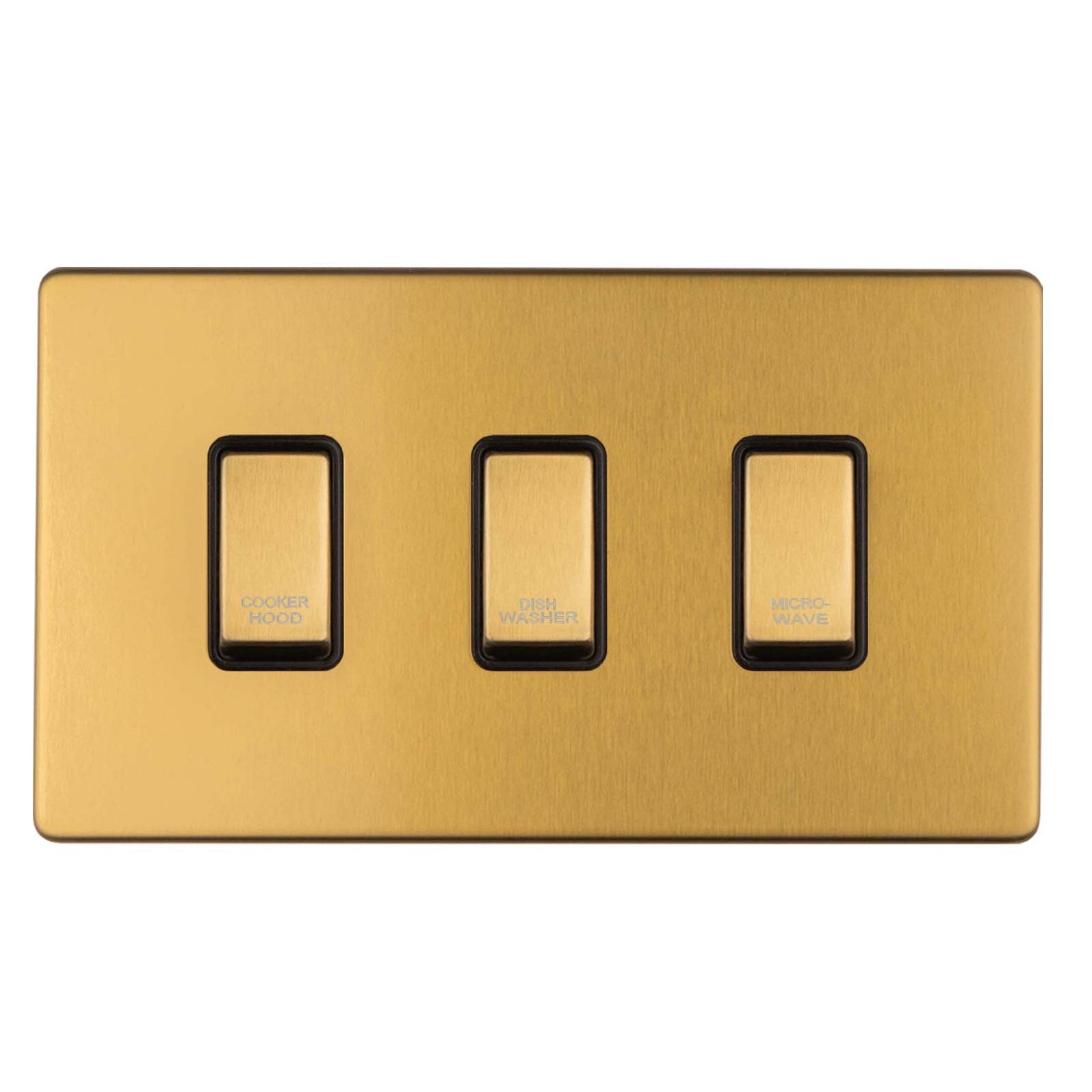 Antique Gold Screwless Custom Labelled Kitchen Appliance Grid Switch 3 ...