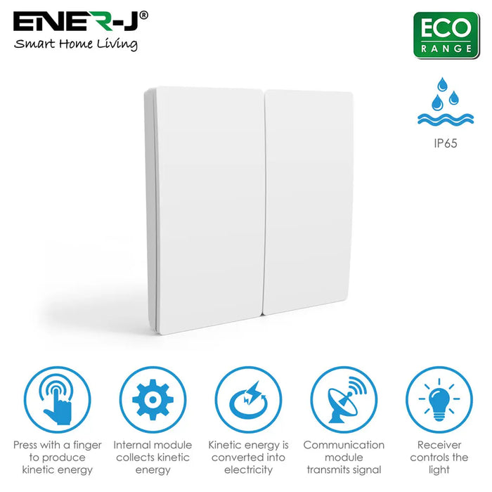 Kinetic Wireless Switch 2 Gang ECO RANGE IP67 - WS1051X