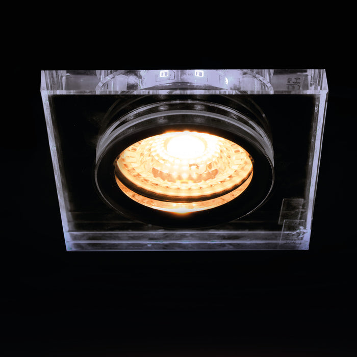 Kanlux SOREN L-SR CW Square Glass Ceiling Spotlight LED 2 Tone GU10 Cool White