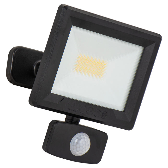 Luceco 20-Watt Essence Security PIR Floodlight with Ball Joint EFLD20B40P-06 4000K IP65 Black