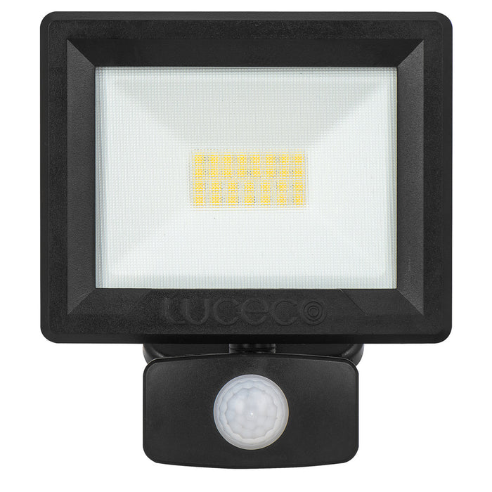 Luceco 20-Watt Essence Security PIR Floodlight with Ball Joint EFLD20B40P-06 4000K IP65 Black