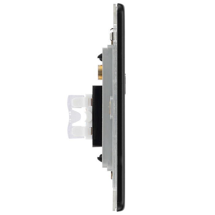BG Nexus Flatplate Screwless Matt Black 1 Gang Single RJ45 CAT6 Internet Data Socket, IDC Type FFBRJ451