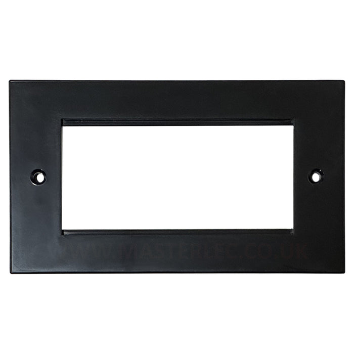 Black Square Edge Double 4 Gang Euro Module Faceplate Plastic Modular Faceplate