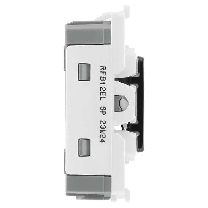 BG Nexus RFB12EL Matt Black 2 Way Single Pole Emergency Light Test Secret Key 20 Amp Grid Switch