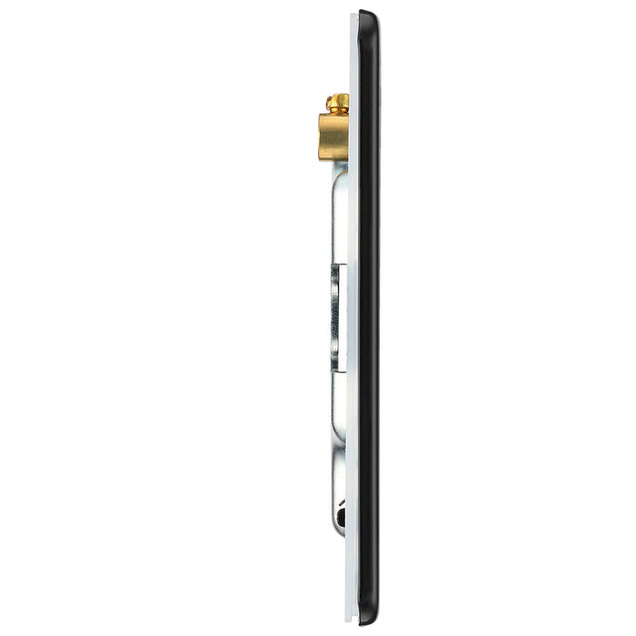 BG Nexus Flatplate Screwless Matt Black Double Blanking Plate FFB95