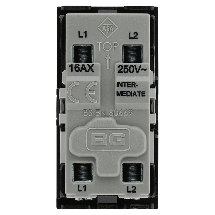 BG EMSW13B 10AX Intermediate Euro Module Switch Black Insert