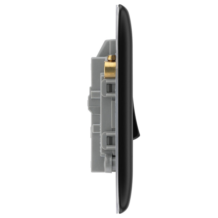 BG Nexus Matt Black 20 Amp Double Pole Switch with LED Indicator NFB31