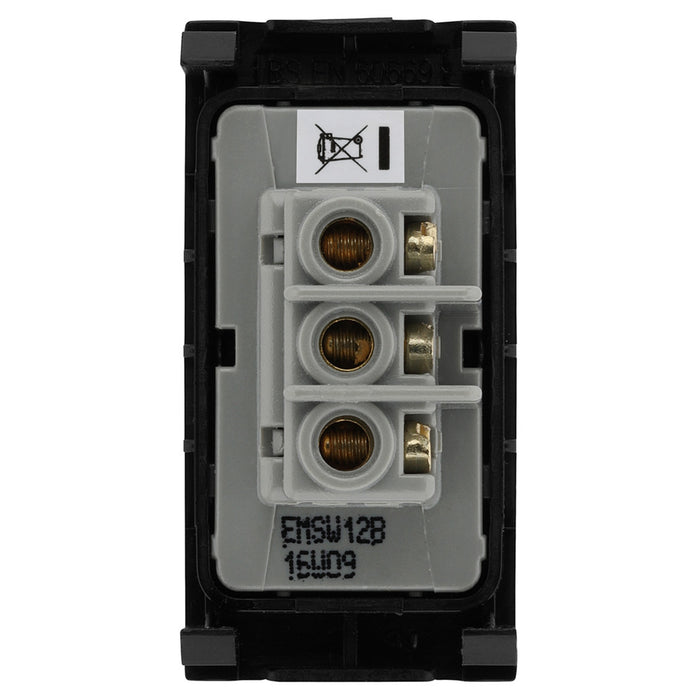 BG EMSW12B 20AX 2 Way Euro Module Switch Black Insert