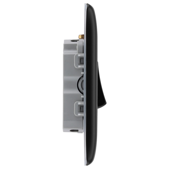 BG Nexus Matt Black Fan Isolator Switch Triple Pole NFB15