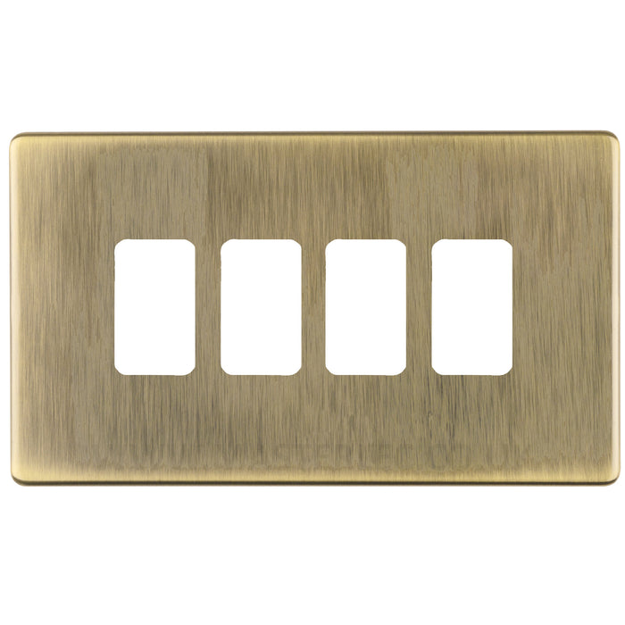 Antique Brass Screwless Custom Grid Plate Switch Components GCAB Full Range