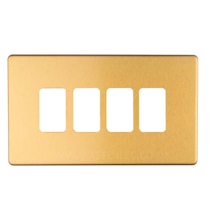 Antique Gold Screwless Custom Grid Plate Switch Components Satin Brass GCAG Full Range