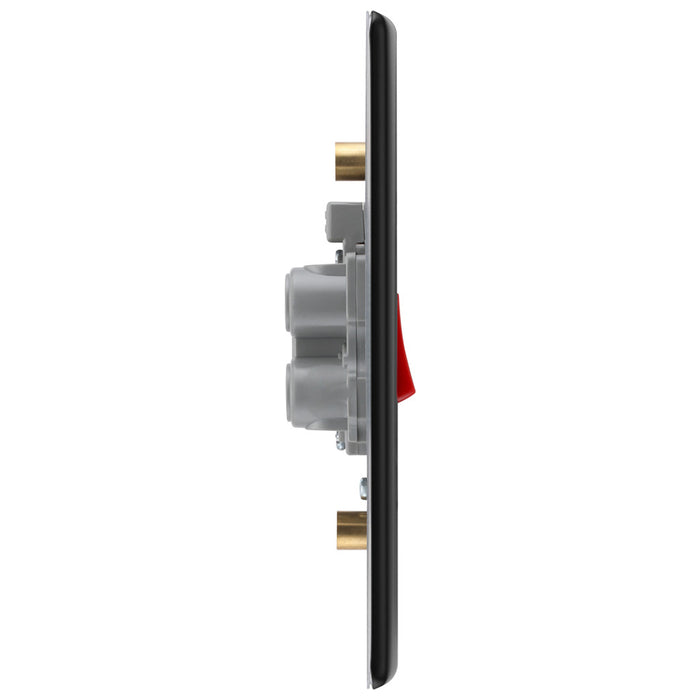 BG Nexus Matt Black 45 Amp Double Pole Double Cooker Switch LED Indicator NFB72