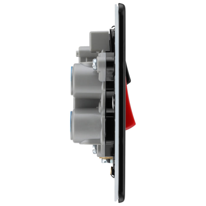BG Nexus Flatplate Screwless Matt Black 45 Amp Cooker Control Unit Socket LED and Indicators FFB70B