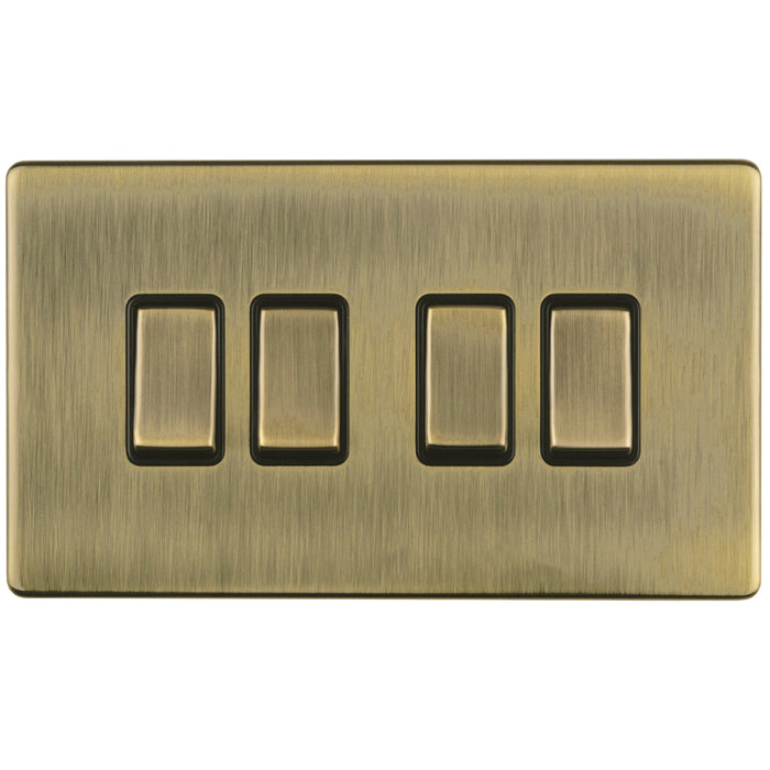 Antique Brass Screwless Switches and Sockets Flat Concealed Plate