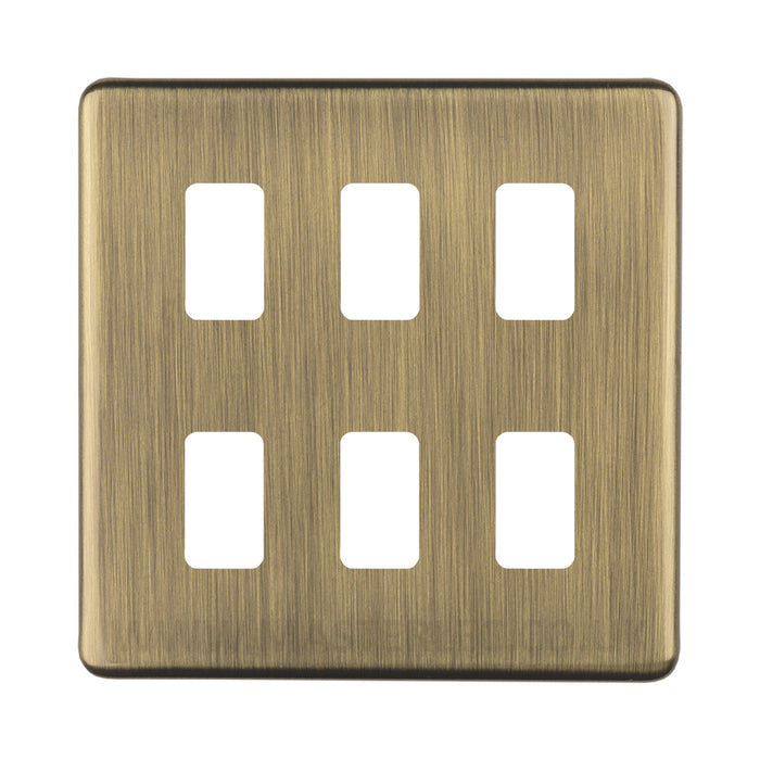 Antique Brass Screwless Custom Grid Plate Switch Components GCAB Full Range