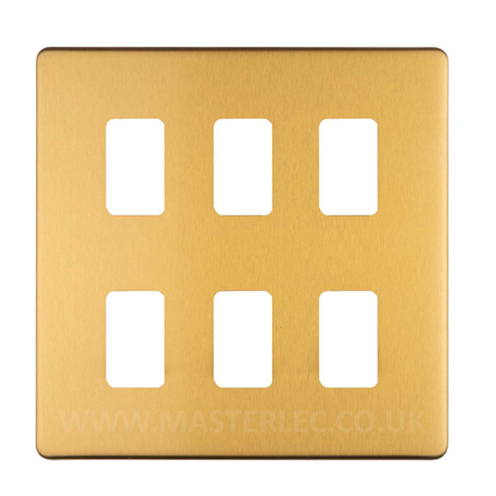 Antique Gold Screwless Custom Grid Plate Switch Components Satin Brass GCAG Full Range