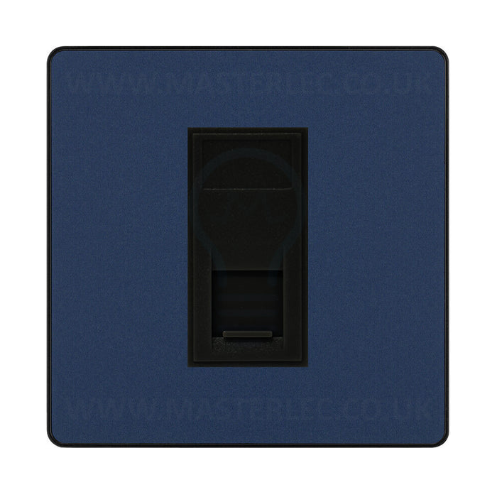 BG Evolve Matt Blue PCDDBRJ4516AB 1 Gang RJ45 CAT6A Data Ethernet Outlet Socket Black Insert