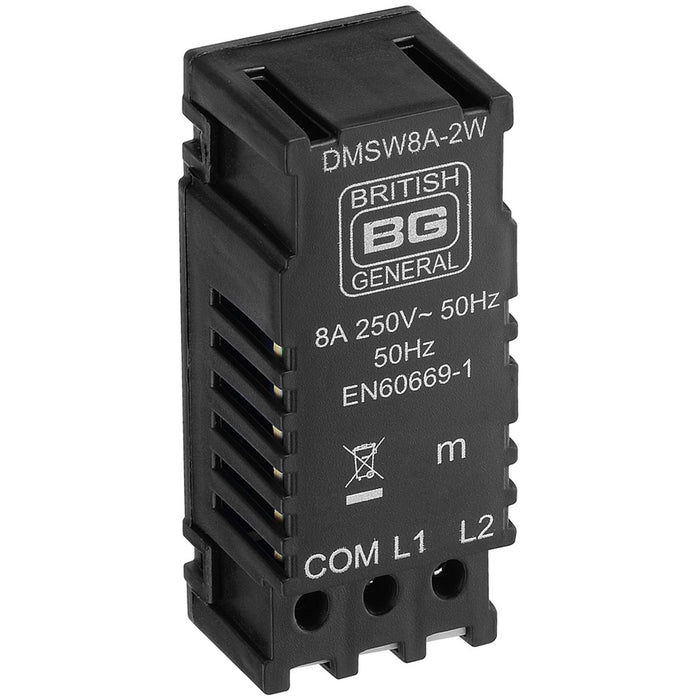 BG DMSW8A/2W 8 Amp 2 Way Dummy Dimmer Module Push On/Off Replacement Switch