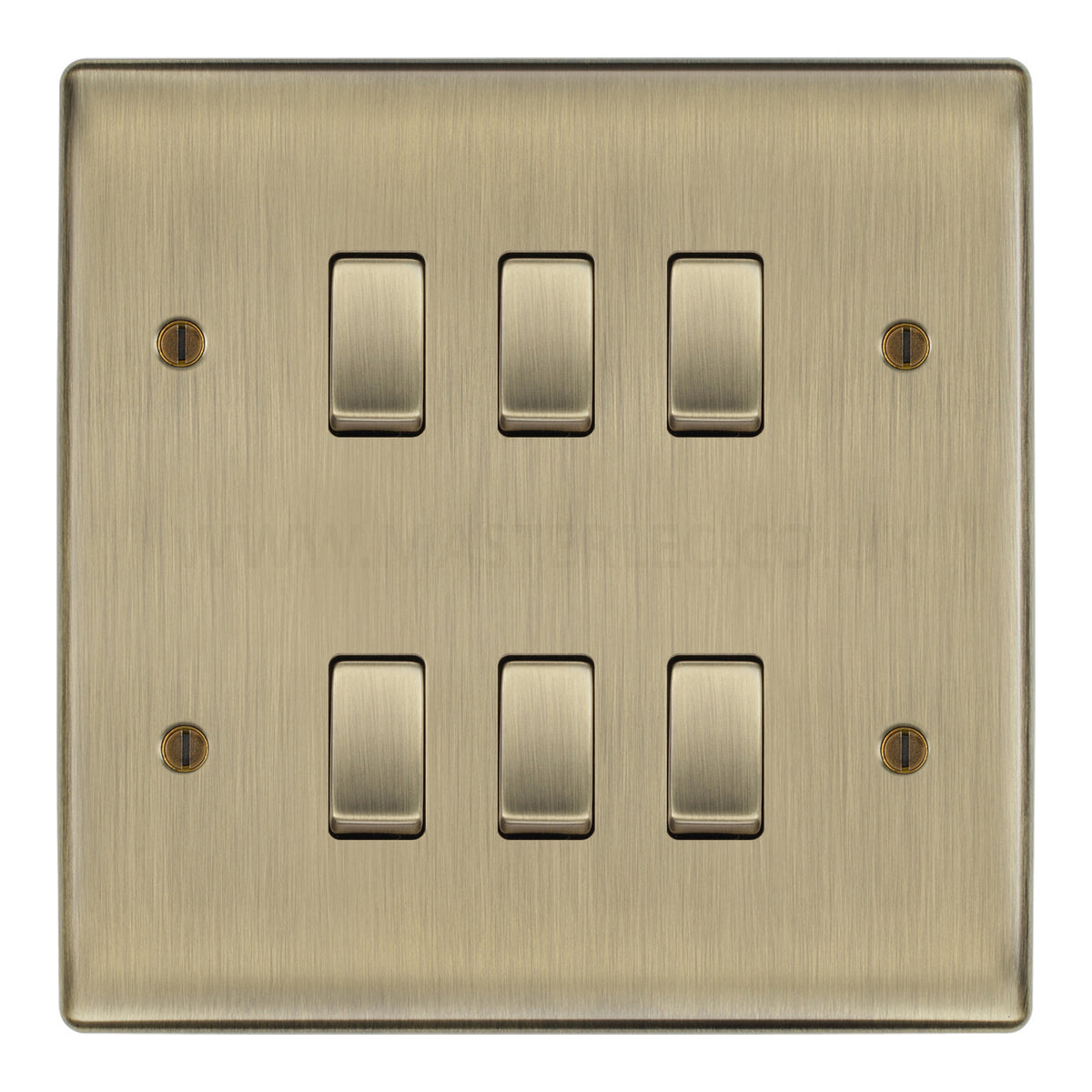 BG Nexus Antique Brass 6 Gang 2 Way Custom Grid Light Switch Back Box ...
