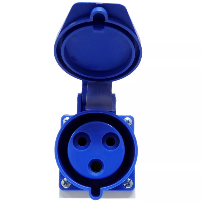 ESR ES32324 32a 3 Pin (2P+E) Blue IP44 Industrial Surface Socket M25 Thread 240V