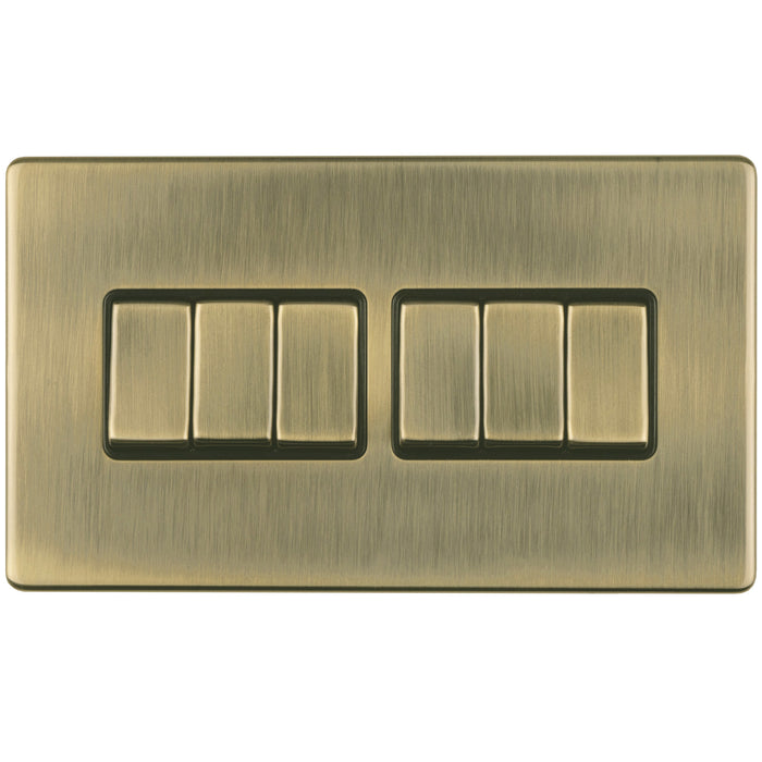 Antique Brass Screwless Switches and Sockets Flat Concealed Plate