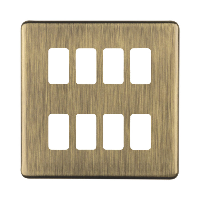 Antique Brass Screwless Custom Grid Plate Switch Components GCAB Full Range