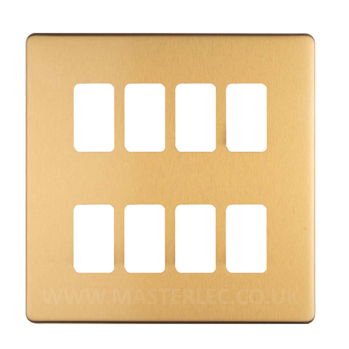 Antique Gold Screwless Custom Grid Plate Switch Components Satin Brass GCAG Full Range
