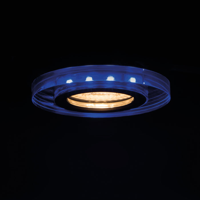 Kanlux SOREN O-BL Round Glass Ceiling Spotlight Lamp LED 2 Tone GU10 Blue