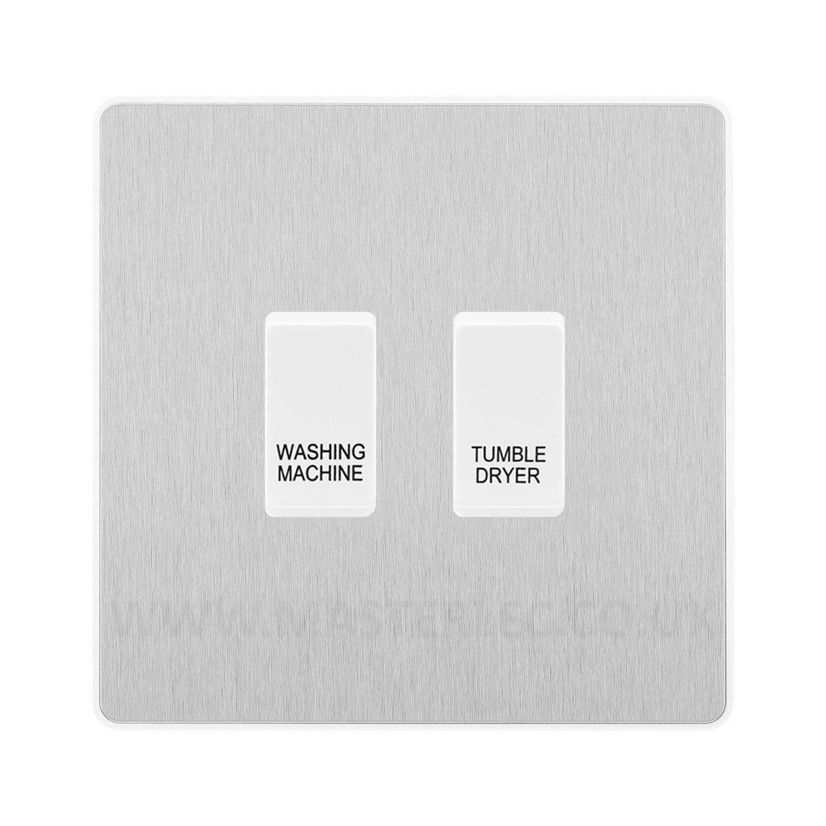 BG Evolve Brushed Steel Custom Appliance Grid Switch 2 Gang Screwless