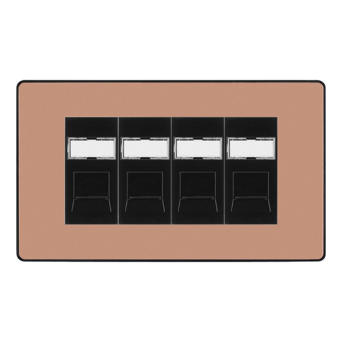 BG Evolve Polished Copper Screwless 4 Gang RJ45 Socket PCDCPRJ454B ...