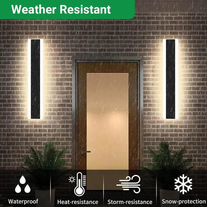 Outdoor Black Wall Light 12W IP65 CCT Adjustable – 60x8cm