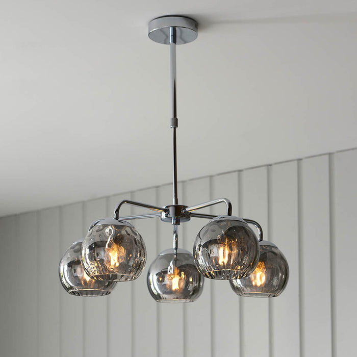 Endon Lighting Chrome Dimple 5lt Pendant 97972