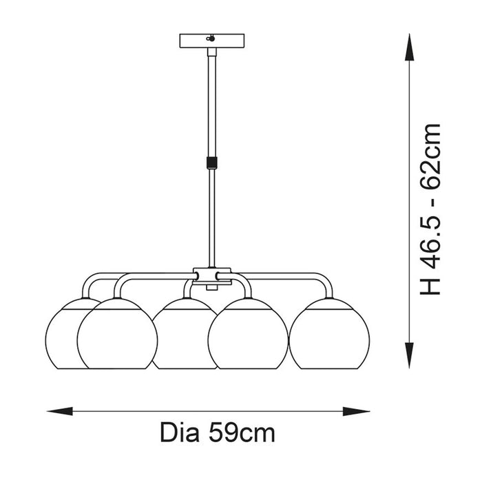 Endon Lighting Chrome Dimple 5lt Pendant 97972
