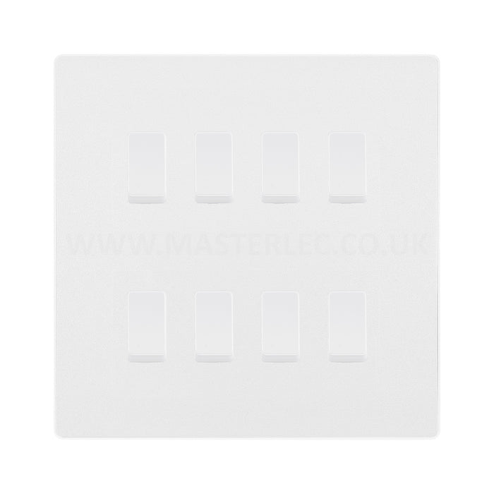 BG Evolve Pearlescent White 8 Gang Custom Grid Light Switch