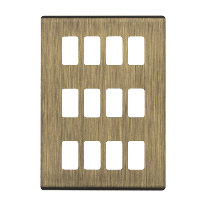 Antique Brass Screwless Custom Grid Plate Switch Components GCAB Full Range